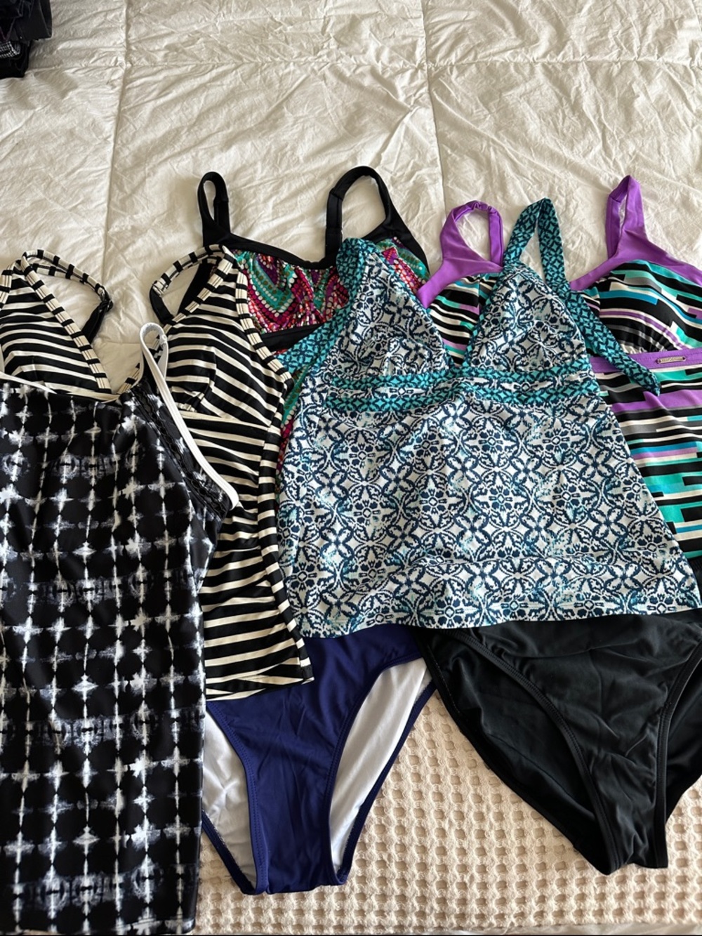(5) swim tops (2) swim bikini bottoms swimsuits multiple brands mix and match